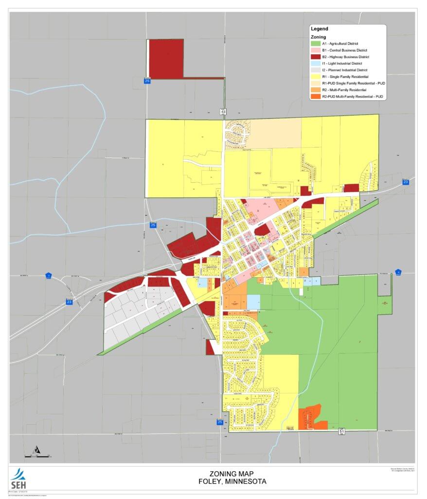 2018 - Updated Zoning Map - City of Foley, Minnesota